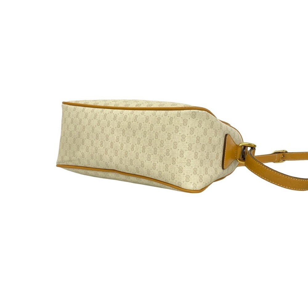 GUCCI Old Gucci Micro GG Logo Pattern Leather Shoulder Bag with Hardware, Cam... - Picture 8 of 9